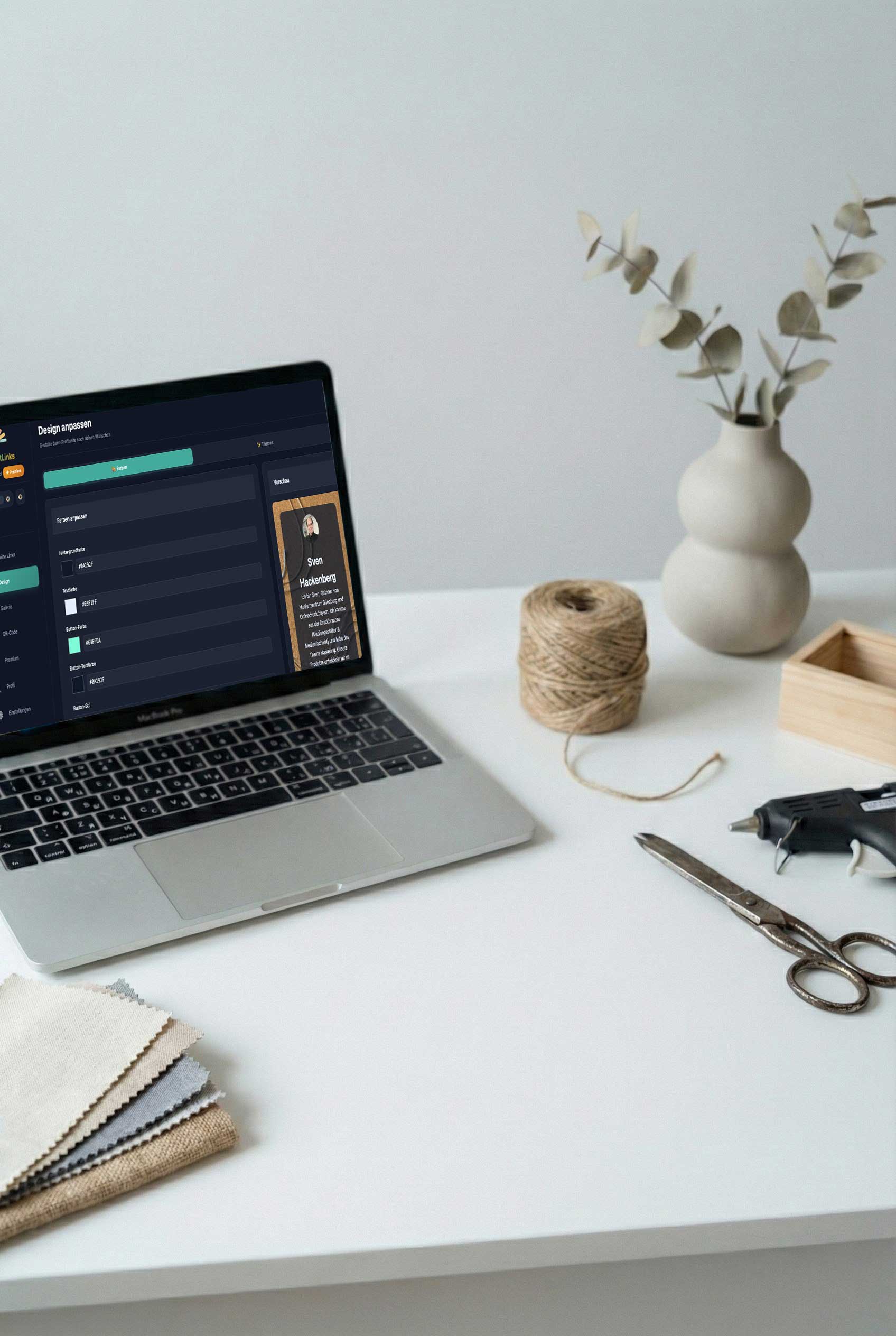 CraftLinks Dashboard auf Laptop